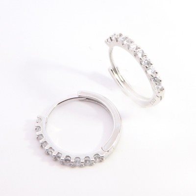 Orecchini Domar Gioielli Donna Orecchino cerchio argento 925 con zirconia cubica in Argento Cubic Zirconia EZB125192 - EZB125192